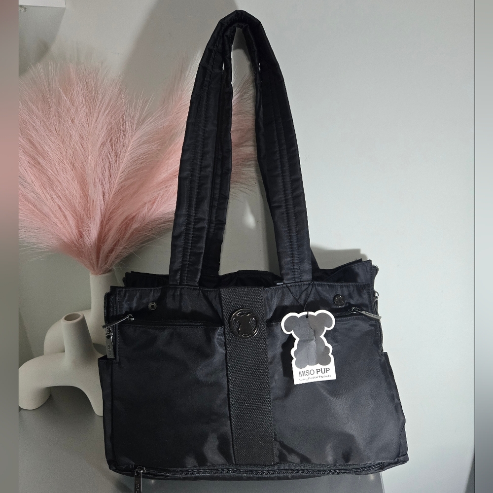 Miso Pup Black Luxury Pet Carrier Base Bag - NWT​